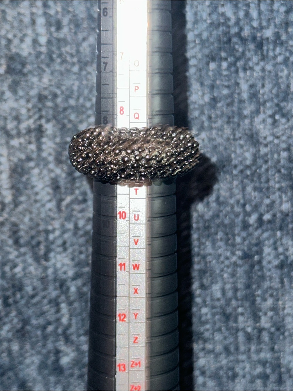 Cookie Lee Black Textured Bead Ring size 9